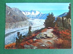 Képeslap Svájc 1981. - Gleccser "Aletsch" / Wannenhorn; Eggishorn - természetvédelmi terület