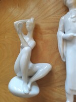2 darab festetlen porcelán figura, szobor