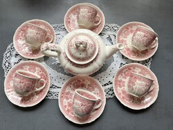 Nagyon szép régi, pink dekoros Villeroy & Boch"Burgenland" 6 személyes kávés készlet