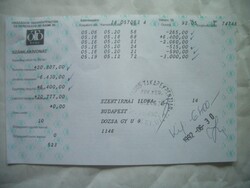 OTP Országos Takarékpénztár számlakivonat 1992. május