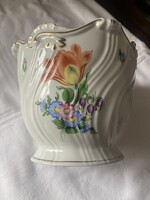 Herendi porcelán kaspó  tulipános 16 cm magas