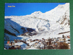 Képeslap Svájc 1979. Saas Fee - téli táj 1800m magasságban, Wallis gleccser