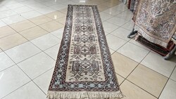 3879 Kazak Kars kézi csomó gyapjú perzsa futó szőnyeg 80X290CM INGYEN FUTÁR
