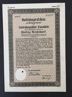 Darmstadt város Sorsjegy 50 Birodalmi Márka Kötvény 1929.