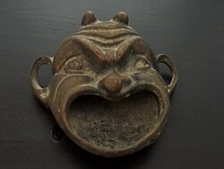 Antique devil head matchbox holder