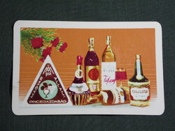 Kártyanaptár,Állami pincegazdaság,Tihanyi bor,vermut ,1970   (9)