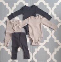 H&M állítható méretű, hosszú ujjú body+leggings szett - 2 db (56-os méret)