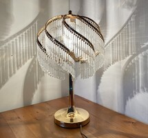 Orion Molecz Osztrák Szecessziós Függő Ólomkristály Réz Asztali Lámpa Vintage Arany
