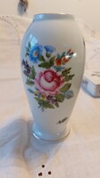 Antik jelzett Herendi klasszikus rózsás  öblös, hasas porcelán váza 18 cm magas