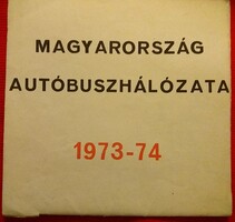 1973 - 74 Magyarország autóbusz hálózata szétnyitható térkép a képek szerint