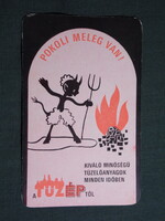 Kártyanaptár,Tüzép tüzelőanyag,építőanyag kereskedelmi vállalatok,grafikai,ördög ,1970   (9)
