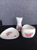 Aquincumi porcelán gyűrűtartó-váza-cigaretta kínáló, jelölt