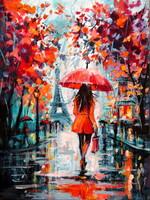 Paris at fall- acrylic painting / Párizs ősszel - akril festmény