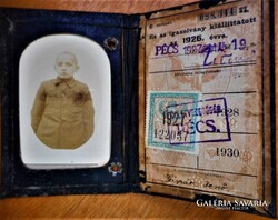 Régi fényképes vasúti igazolvány 1925 - Pécs