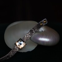 Cango & Rinaldi Swarovski  karkötő arany - kígyóbőr mintás