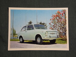 Kártyanaptár,Jugoszlávia,Zastava autógyár, FIAT  850 autó, 1971   (9)