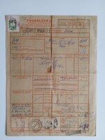 ZA617.41 Fuvarlevél  MÁV -  1947 -Budapest NY PU - MÁD  Piarista Gazdaság 2 láda  üvegáru  (bor)