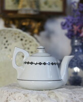 Antik kávéházi kannácska, kanna, kiöntő, masszív, vastag porcelán, Ifj. Grünwald Mór Budapest