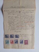 ZA618.5 Régi irat - Mezőkövesd - Kriston Márton -   okmánybélyegekkel  1929