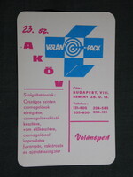 Kártyanaptár,23. sz. VOLÁN vállalat,Volánsped Budapest, 1971   (9)