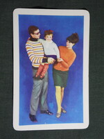 Kártyanaptár,BRV,Röviköt textil ruházati szaküzletek Budapest,család modell, 1971   (9)