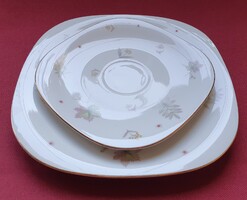 Wunsiedel Bavaria Claudia német porcelán reggeliző tányérpár hiányos csészealj kistányér tányér