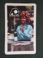 Kártyanaptár,Ágker Kft.,Pincegazdaságok,Fehércímkés bor,női modell, 1971   (9)