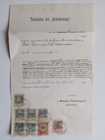 ZA618.11 Régi irat - 1911 Mezőkövesd - Vatta - Szabó Béni -Tóth Eszter