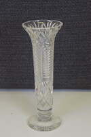 Metszett karcsú kristály váza A116