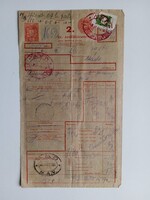 ZA617.42 Szállítólevél  MÁV -  1946 -Budapest NY PU - MÁD  Piarista Gazdaság 5 láda  üvegáru  (bor)