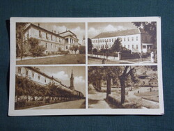 Képeslap,Kalocsa,mozaik,tanítók háza,zárda,kórház,park látkép,részlet,1953-