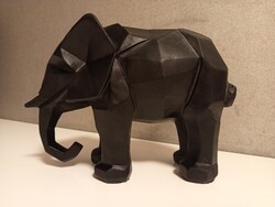 Dumbo, dekoratív elefánt figura absztrakt, Bauhaus stílusú,20 cm magas