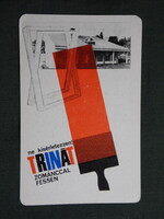 Kártyanaptár,TRINÁT zománcfesték,Élelmiszer vegyi áru vállalat,Miskolc,Edelény,Gyöngyös 1971   (9)