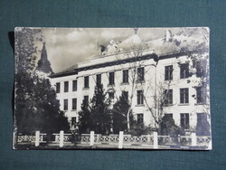 Képeslap,Kunszentmiklós,gimnázium látkép,részlet,1956-