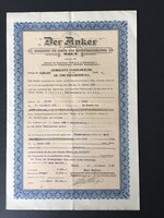 Német Birodalom “Der Anker” Biztosító Biztosítási Kötvény 1923.