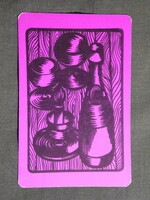 Kártyanaptár,Pécs,Mecsekvidéki pincegazdaság,vermut,bor,grafikai, 1972   (9)