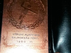 1980.KÉZILABDA -Városi alapfokú Bajnokság III. hely bronz vékony plakett tokjával a képek szerint