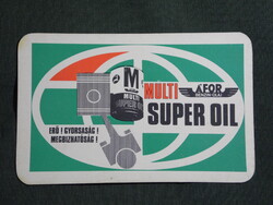 Kártyanaptár,ÁFOR benzinkutak,Multi super olaj 1972   (9)