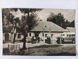 Régi képeslap Agárd, Halászcsárda, IKARUS busz 1963