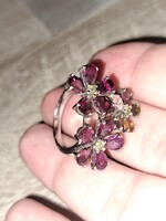 925 ös ezüst gyűrű rodolit gránát drágakővel 9es meret