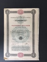 Osztrák Hitelintézet Letéti jegy 1000 Gulden 1893.