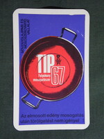 Kártyanaptár,TIP 67 mosógatószer,növényolaj mosószergyár,grafikai rajzos 1972   (9)