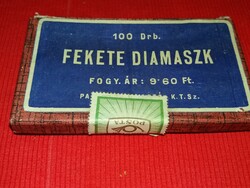 Régi FEKETE DIAMASZK doboza némi diával PAPÍRFELDOLGOZÓ IPARI SZÖVETKEZET képek szerint