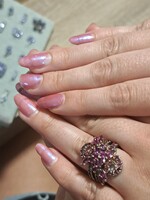 925 ös ezüst gyűrű rodolit gránát drágakővel 9es meret