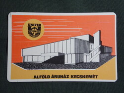 Kártyanaptár,Univer ÁFÉSZ,Alföld áruház,Kecskemét,grafikai, 1972   (9)