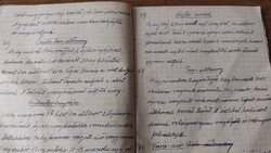 Antik régi kézzel írt receptfüzet, recept könyv, szakácskönyv, ﻿48 db sütemény recept