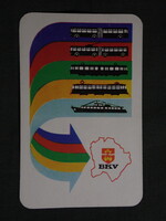 Kártyanaptár, BKV közlekedési vállalat ,Budapest,grafikai rajzos,autóbusz,villamos,hajó, 1972   (9)