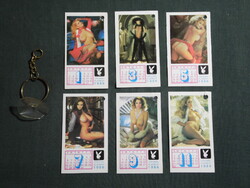 Kártyanaptár,kulcstartó,Original Playboy,erotikus női akt modell,1986   (9)