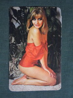 Kártyanaptár,Martini,Olympos narancslé,Délker vállalat,művészet,erotikus,akt modell,1985   (9)
