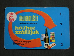 Kártyanaptár,Heves élelmiszer váll.,ABC áruházak,Eger,Gyöngyös,Hatvan, 1972   (9)